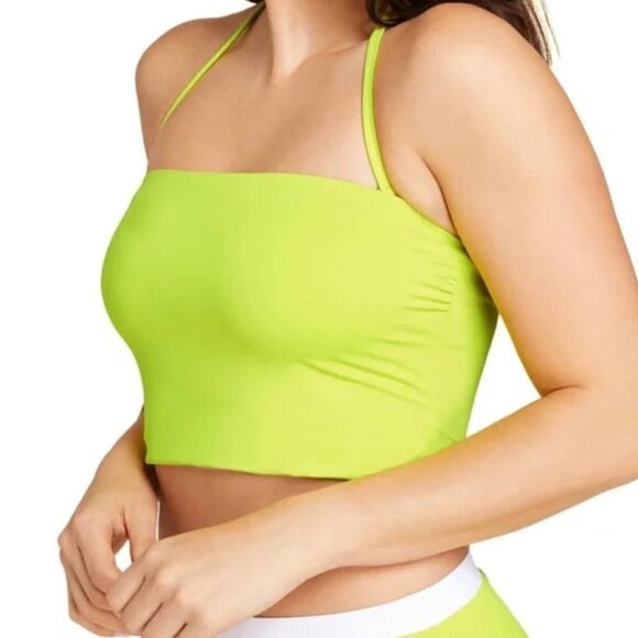 NWT Andie Swimwear Aruba Bikini Top Bandeau Neon Lemon Size Medium NWT - Picture 1 of 9